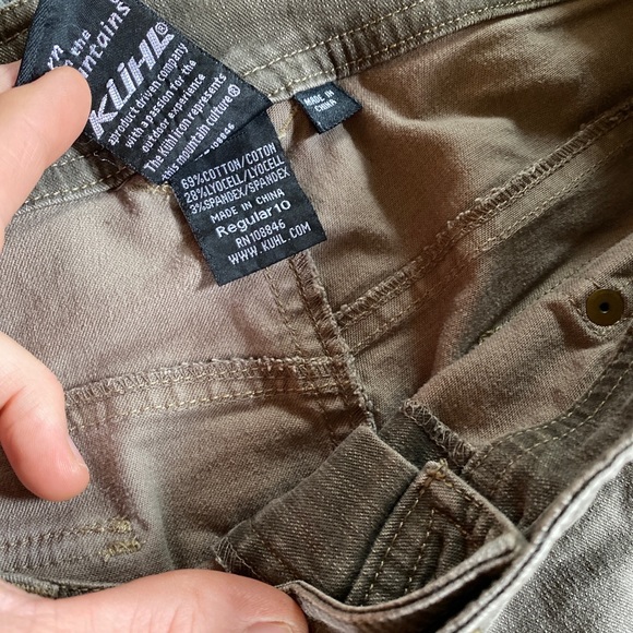 Kuhl pants jeans women’s brown gray mushroom NWOT back pockets flair size 8 10 - Picture 3 of 12